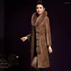 Manteau chaud mi-long en fourrure pour femme, Imitation mouton, vêtement d'hiver pour femme d'âge moyen, Slim, vêtements pour mère, 2022