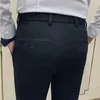 Мужские брюки весенний корейский Slim Fit повседневная уличная одежда до щиколотки высокого качества черный серый костюм брюки мужские 221117