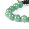 Bracelets de charme en gros 10pcs / lot mode hommes bracelet tissé de haute qualité 10 mm naturel aventurine pierre perle bijoux drop livrer dhqaq