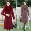 Kvinnors päls mammas Mink Velvet Jacket Midlängd förtjockad medelålders äldre kvinnor Autumn Winter Clothing Imitation Woolen Coat M389