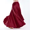 Stage Wear 16 Colors Professional Women Belly Dancing Clothes Full Circle Skirts Flamenco Plus Size Satin Dance Skirt