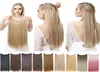 Sarla Bez klipu Halo Hair Extension Ombre Syntetyczne sztuczne naturalne fałszywe Fałszywe Fałsz od dłuższej prostej Blondynka do włosów dla kobiet 2206186186