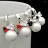 Hoop Earrings Black Zircon Freshwater Pearl Gold Earings Women Pearls Jewelry Aretes Perla Oorbel Parel Orecchini Kolczyki E0310