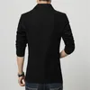 Herenpakken 2022 Slim passende casual jas Katoen Men Blazer Single Button Black Mens Pak Patchwork Coat Male Suite