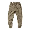 Men's Pants Stylish Jogger Trousers Leisure Men Cargo Simple Multi Pockets Elastic Waist Summer Lightweight