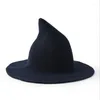 Berets WZCX 2022 Halloween Knitted Wool Solid Color Witch Hat Korean Version Autumn Winter Christmas Fisherman'S Pointed Cap