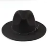 Boinas 6pc Fedoras sentiu chapéus de fedora para mulheres chapéu de mulher masculina homem lar amplo gabar