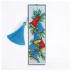 Party Favor Diamond Painting Diy Bookmark Party Favor 5D Crystal Art Crafts Bookmarks With Tassel Tool Rhinestone Christmas Pattern Dhyuq