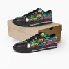 uomo donna scarpe personalizzate fai-da-te scarpe da ginnastica basse in tela da skateboard tripla personalizzazione nera scarpe da ginnastica sportive con stampa UV kele140