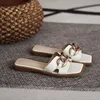 Slippers Women Summer Outside Modern Slippers Ladies Shoes Metal Decoration Non-Slip Flat Heel Beach Slides L2201111