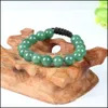 Bracelets de charme en gros 10pcs / lot mode hommes bracelet tissé de haute qualité 10 mm naturel aventurine pierre perle bijoux drop livrer dhqaq