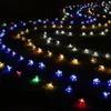 Garden Decorations Solar Garlands Light 5M 7M 12M Peach Flower Lamp Power LED String Fairy Lights Wedding Decor for Outdoor 221116