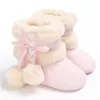 First Walkers Winter Snow Baby Boots 7Colors Warm Fluff Balls Indoor Cottton Suola in gomma morbida Scarpe per bambini nati da neonato 221117