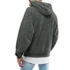 Men's Hoodies Trendy Winter Hoodie Streetwear Men Solid Color Cozy Plush Thick