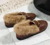 Dames heren sliipers loafers unisex ontwerper winter harige lederen fluweel loafers met bontgrootte eu34-46 paardenbit mannen dames luxe flats schoenen veel stijlen