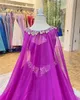 Little Girl Pageant Dress 2023 med Cape Crystals Chiffon Ballgown Little Kids Birthday Formal Party Wear Gowns Spädbarn Småbarn Tee3274394