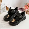 Flat Shoes Girls Leather Large Children Wedding Dress Princess Fashion Kids Bow-knot Black Student Soft-soled Performance