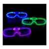 Party Favor Party Led Shutter Glow Cold Light Gafas Up Shades Flash Rave Luminous Christmas Favors Cheer Atmósfera Atrezzo Colorf D Dhp2N