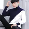 Heren truien winter geribbelde pullovers mannen gezellig los mock nek massief kleur gebreide retro warme lange mouw Koreaanse stijl jumpers c83