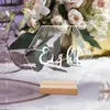 Party Decoration Hexagon Acrylic Wedding Table Number Sign With Wood Holder Set Supplies for Home Festival Dining 87ha