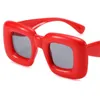 Mode solglasögon unisex hyperbole fyrkantiga solglasögon överdimensionerad ram adumbral anti-uv glasögon varma färgsystem glasögonglasögon