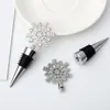 Winter Wedding Party Favors Silver Finished Snowflake Wine Stopper with Simple Package Christmas Decoration Bar Tools JNC461