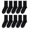 Chaussettes pour hommes 10 paires/lot solide éponge épaisse hommes femmes longue épaissir chaud Sport d'hiver noir blanc Calcetines Meias