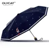 Guarda -chuvas olycat women guarda -chuva automática protetor solar Anti -UV Rain Rain Women Cartoon 8 Costelas Parasol à prova de vento Cute Sun Umbrella7385358