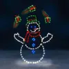 Dekoracje świąteczne 1 komputery Snowman Outdoor LED Silhouette Silhouette Lampa ogrodowa Dekoracja Lampa Święta