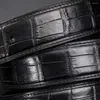 Belts Madun Thailand Crocodile Leather Men Belt Male Stainless Steel Pin Buckle Leisure Fashion Crocdile