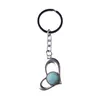 Groothandel Natura Gemstone Love Alloy Pendant Key Chain Amethyst Green Aventurine Powder Crystal Sieraden Making