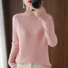 Women's Sweaters 2022 Full Sleeve Sweater Women Turtleneck Office Lady Pure Color Knitted Pullover Loose White Khaki Sweaters for Women T221019