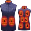 Gilet da donna Donna Doppio interruttore a 9 zone Riscaldamento Autunno e inverno Cotone USB Tuta elettrica a infrarossi Flessibile termica 221117