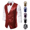 Gilet uomo uomo oro lucido paillettes glitterato blazer impreziosito gilet night club festa di nozze cantanti abbigliamento 221117