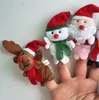 Recuerdos Tema de Navidad de dibujos animados Marioneta de dedo Santa Elk Muñeco de nieve Pingüino Educación temprana Juguete de peluche Interacción entre padres e hijos Regalo de Navidad para niños 2598 E3