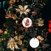 Sublimazione giocattolo di Natale da 3 pollici in ceramica a ciondolo rotondo Ornamenti per alberi di Natale decorazioni per le vacanze con corda blank fai -da -te per stampa di calore stampa ss1117