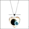 Collane con ciondolo Universo Stella Luna Cuore Collana Cabochon Ciondolo Gioielli moda donna Regalo Goccia Consegna Collane Pendenti Dhdpm