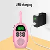 Walkie Talkie 2 pezzi bambini blu e rosa segnale forte USB ricaricabile regalo per bambini giocattolo all'aperto