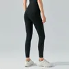 2022 Al Yoga Pants High Elastic Nude Feeling Peach Hip ingen förlägenhetstråd Stängande dubbelsidig borstad sportkonditionsbyxor