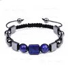 Corda ajustável trançado quadrado pedra natural frisado pulseira Strand Ametista Lapis Rhodolite pulseiras pulseira para homens mulheres moda jóias