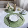 Yuvarlak ramie yalıtım ped placemats 36cm kaymaz sofra takım coaster ev pot plaka masa dekorasyonu rra626