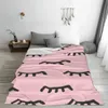 Blankets Eyelash Knitted Cartoon Beauty Glam Closed Eyes Flannel Throw Blanket Airplane Travel Decoration Soft Warm Bedspread 221116