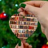 Christmas Decorations Book Lovers Heart Shaped Bookshelf Pendant Acrylic Ornament Rose Ball