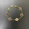 2022 18K Gold Luxury Clover Designer Charm Bracelets For Women Party Girls Gift Jewelry pas Box
