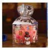 Enrolamento de presente de Natal personalizado at￩ caixa de presente clara natal de boneco de neve impresso Elk Santa Trees Treats Sweets Candy Apple Boxes Favors Pre Dhksi