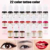 22 renk yarı kalıcı makyaj kaşları mürekkep dudakları göz çizgisi dövme renk mikroblading pigment kaş dövme mürekkep208s