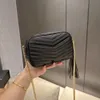 5A qulity bolsos de hombro para mujer diseñador loulou bandolera bolso de cámara de moda bolsos de cuero de corazón acolchado bolso de mujer famoso negro