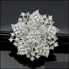 Pinos broches de diamante broche de cristal flores bauhinia broches pinos boutonniere stick cors clipes jóias de moda de casamento dhpzh