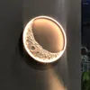 Lustres lampe à LED paysage de lune moderne porche mur extérieur intérieur extérieur lumière jardin villa IP65 étanche en aluminium