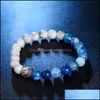 Beaded Buddha Head Nature Stone Beaded Strands Bracelet Agate Lava Wristband Women Mens Bracelets Fashion Jewelry Gift Drop Delivery Dhc27